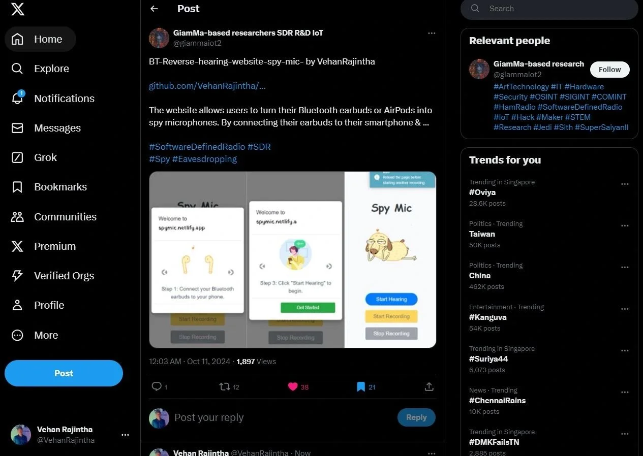 My Spy Mic Project Got Attention from Researchers!