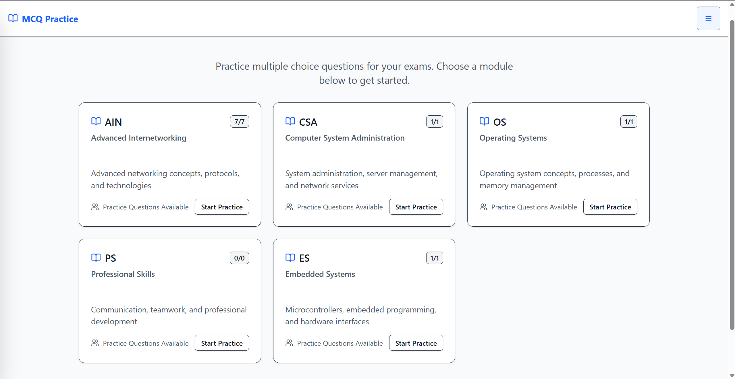 MCQ Practice Platform