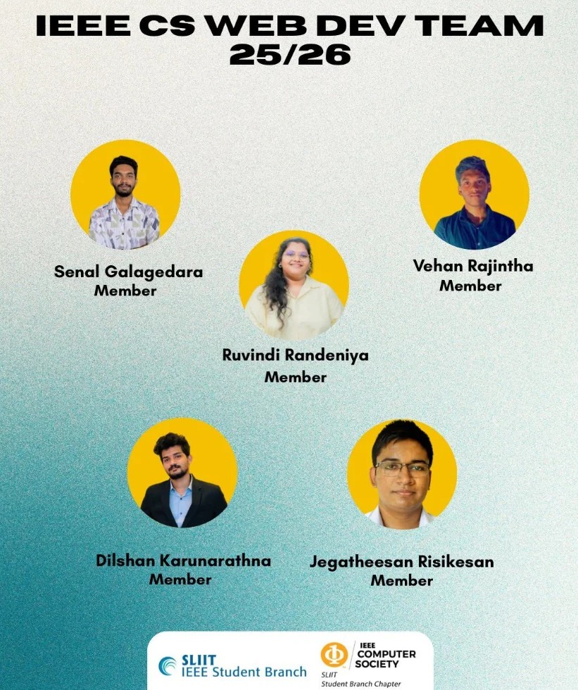 Presenting the IEEE CS SLIIT Web Development Team 25/26!